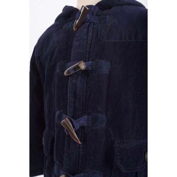 Gymboree Kids Toddler Toggle Coat 2T Corduroy Fleece lined Navy Blue Hooded - Picture 4 of 6